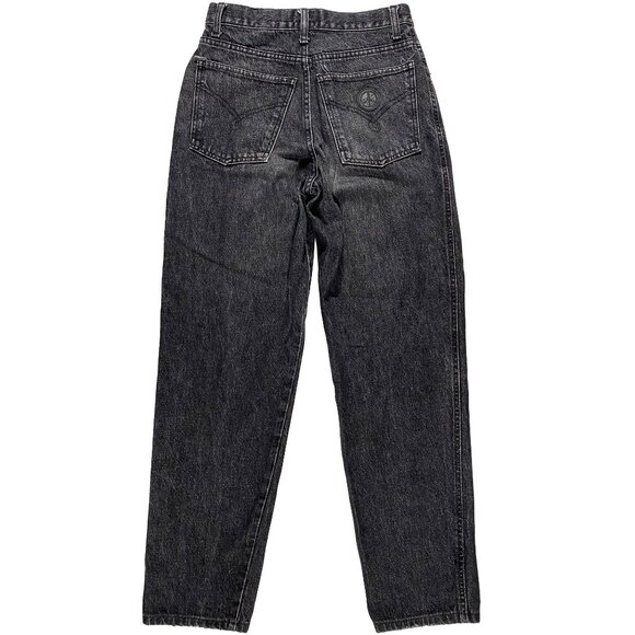 Vintage Made in USA Moschino Jeans faded black tapered denim womens 27x30 - Picture 2 of 12